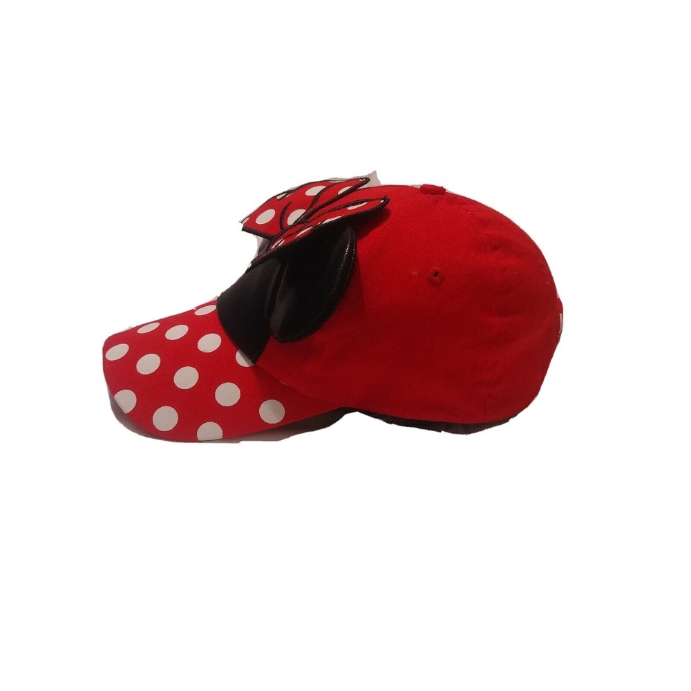 Disney Minnie Mouse Ears Hat Cap‎ Bow Youth Poka-Dot Adjustable - Picture 2 of 6